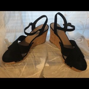 Black suede sandals